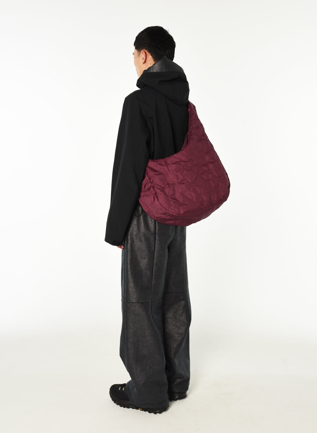All Leaf vein BAG DARK RED